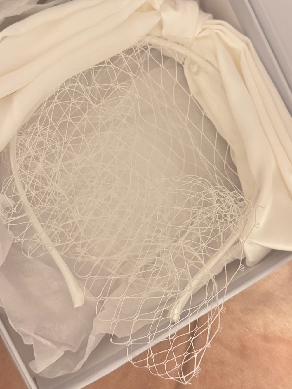 Ivory Bridal Birdcage Veil Headband